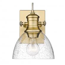  3118-BA1 BCB-SD - Hines BCB 1 Light Bath Vanity in Brushed Champagne Bronze with Seeded Glass Shade